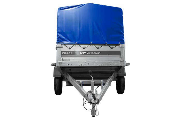 Jednonápravový přívěs 230x125 UNITRAILER FORCE 230 KIPP s rámem H-800 a modrým krytem