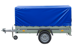Jednonápravový přívěs 230x125 UNITRAILER GARDEN 230 FD s rámem H-800 a modrým krytem