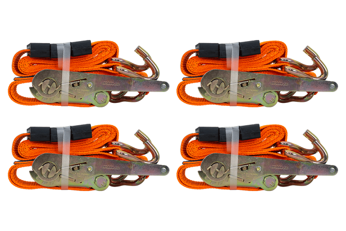 Sada čtyř tříbodových přepravních pásů s napínačem pro přívěs UNITRAILER 3m/50mm/4t oranžová