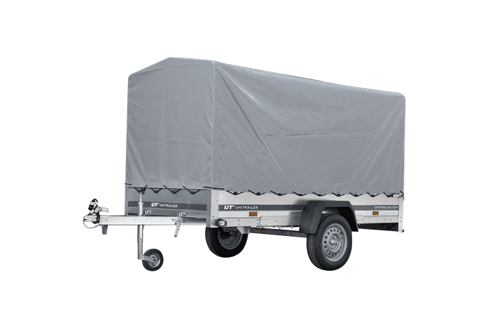 Přívěs pro auto 264x125 UNITRAILER GARDEN 264 KIPP s rámem H-1100 a šedou plachtou