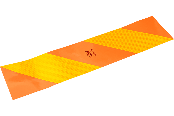 Samolepky, reflexní nálepky, krátké HERMON, označovací tabulky pro těžká vozidla, 565x132mm, levé+pravé
