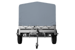Jednonápravový přívěs s hliníkovými bočnicemi 200x125 Unitrailer Garden 201 KIPP ALU s rámem H-800 a šedým krytem