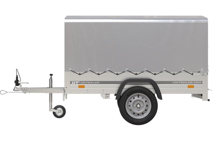 Jednonápravový přívěs 200x125 UNITRAILER GARDEN 201 KIPP s rámem H-800 a šedým krytem