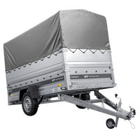 Přívěs za auto 264x125 UNITRAILER FORCE 264 KIPP s bočnicemi BIS, rámem H-800 a šedou plachtou