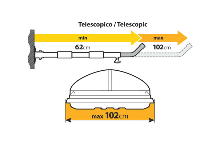 Nástěnné konzole pro střešní boxy LAMPA TYPE 2 plochá podpěra 62-102 cm