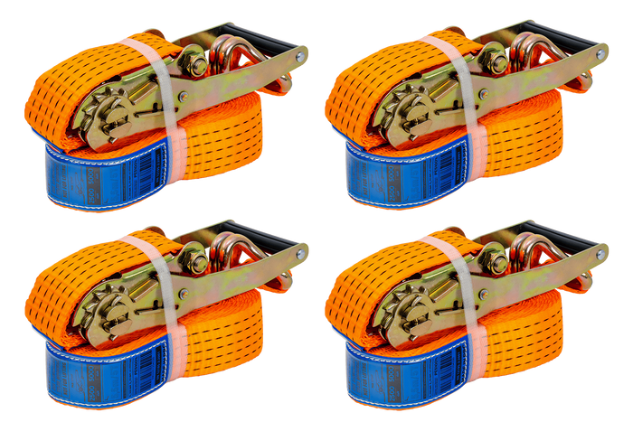 Sada čtyř oranžových přepravních pásů UNITRAILER 6m/50mm/5t s napínákem