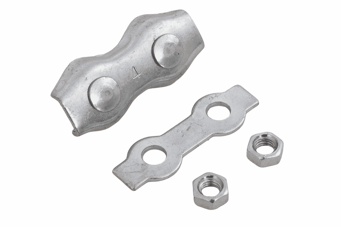 Dvojitá sedlová lanová svorka DROMET ZLS.4 pro lana o průměru 4 mm