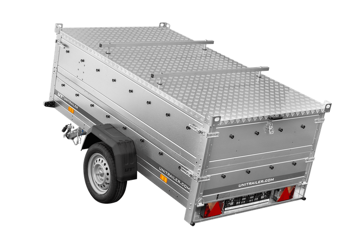 Jednonápravový přívěs 230x125 UNITRAILER GARDEN 230 KIPP s bočnicemi BIS a hliníkovou plachtou