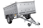 Jednonápravový přívěs na pružinách 230x125 UNITRAILER GARDEN 230/R KIPP s bočnicemi BIS a hliníkovou plachtou