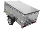 Lehký přívěs 200x125 UNITRAILER GARDEN 201 KIPP s bočnicemi BIS a šedou plachtou