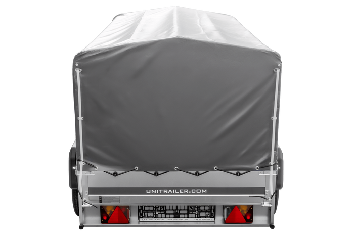 Dvounápravový přívěs 264x125 UNITRAILER GARDEN 264/2 KIPP s rámem H-800 a šedou plachtou
