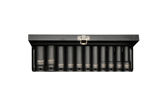 Dlouhé rázové nástrčné klíče YATO YT-1054 1/2" 11 ks.