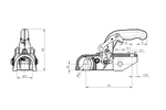 Kulové tažné zařízení KNOTT K35-A pro přívěs o hmotnosti 3500 kg s ojí o průměru 50 mm, litinové