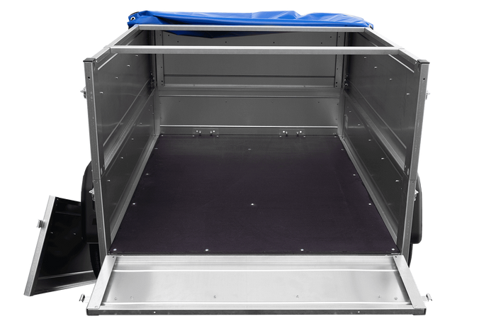 Přívěs Garden Trailer 150 KIPP s BIS bočnicemi a modrou plachtou