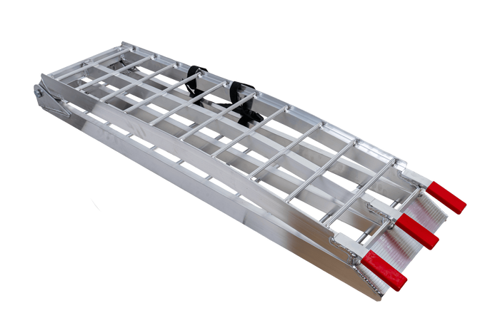 Skládací hliníková rampa UNITRAILER ALR002 pro přívěs 221 cm 340 kg s popruhem
