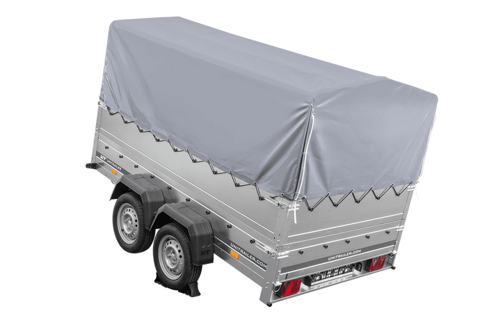 Lehký přívěs 264x150 UNITRAILER GARDEN 265/2 KIPP s bočnicemi BIS, rámem H-800 a šedým krytem