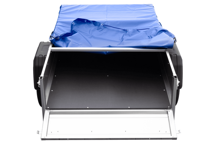 Přívěs Garden Trailer 200 Kipp s rámem H-0 a modrou plachtou