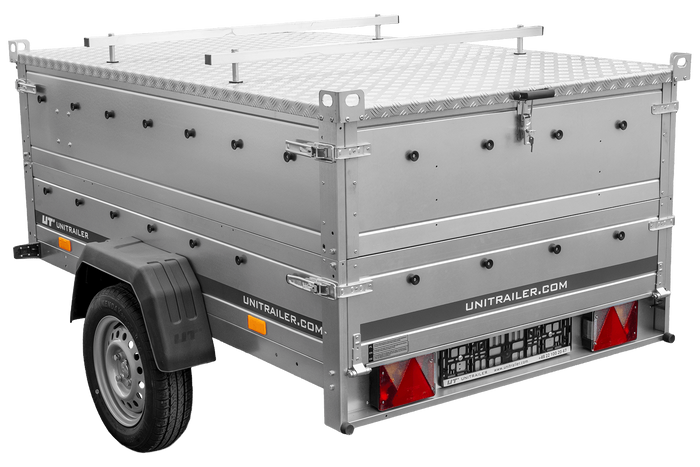 Lehký přívěs 200x125 UNITRAILER GARDEN 201 KIPP s bočnicemi BIS a hliníkovou plachtou