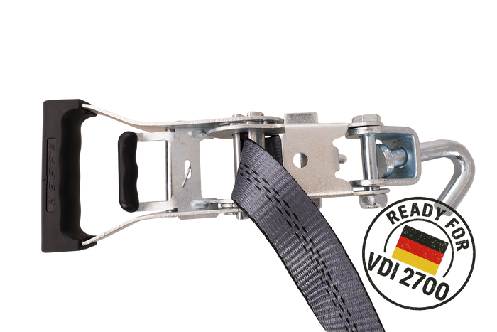 Sada čtyř přepravních pásů pro přívěsy HEFFA CARLINE 130, pásy pro zajištění kol 2,8 m/35 mm/3 t VDI 2700