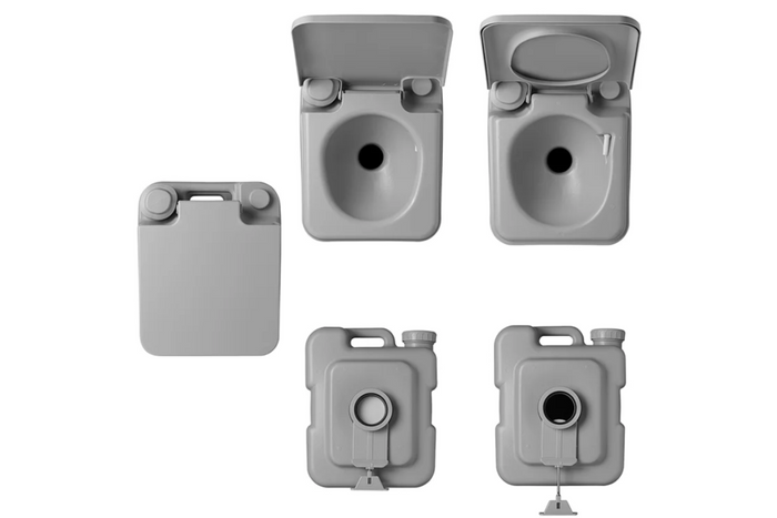 ProPlus 370415V01CR Přenosná kempingová toaleta šedá 10 l/20 l