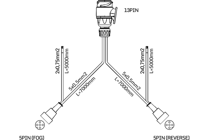 Sada světel: zadní světla ASPÖCK + boční obrysová světla ASPÖCK + svazek MANTES 7m 13pin