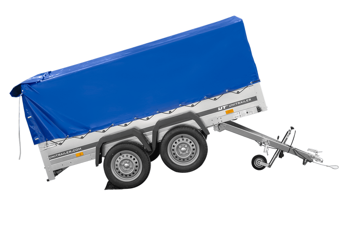 Dvounápravový přívěs 264x150 UNITRAILER GARDEN 265/2 KIPP s rámem H-800 a modrým krytem