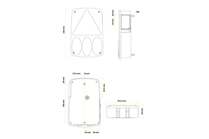 Zadní svítilna ASPÖCK Earpoint IV, 5 funkcí, pravá