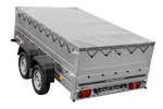 Dvounápravový přívěs 264x150 UNITRAILER GARDEN 265/2 KIPP s bočnicemi BIS, rámem H-0 a šedou plachtou