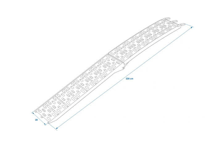ProPlus 390096 skládací hliníkové rampy pro přívěsy 220 cm 680 kg sada 2 ks