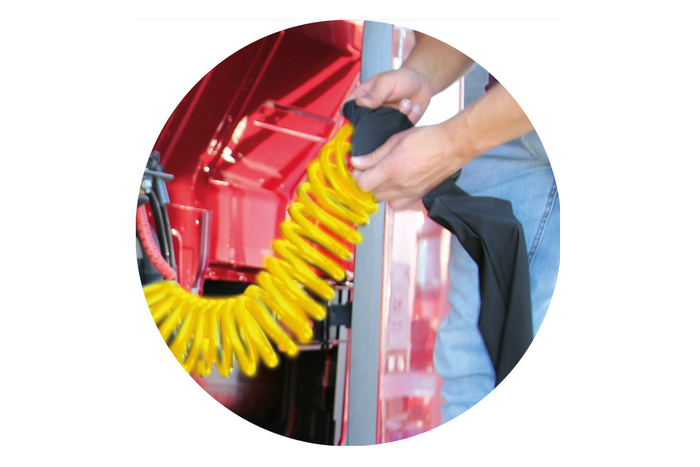 Kryt spirálového kabelu LAMPA Truck-Tights 97170 flexibilní návlek červený 220 cm průměr 11 cm