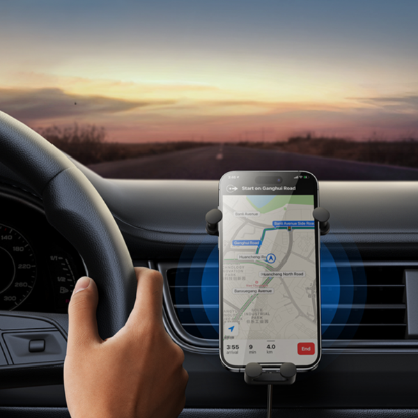 Držák telefonu do auta BASEUS Stable Gravitional s bezdrátovým nabíjením Qi 15W do větracího otvoru