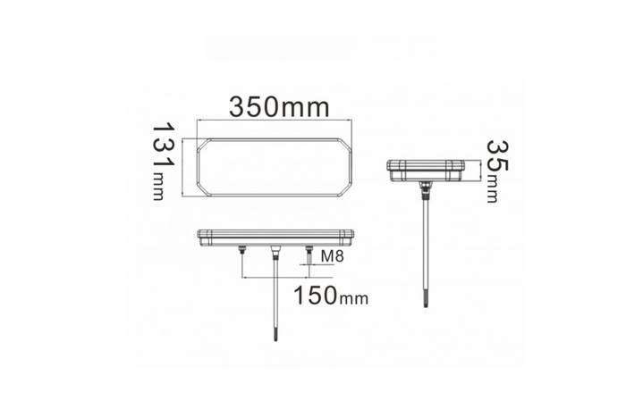 Zadní světla TruckLED L1949+L1950 LED kabel 0,45 m 6 funkcí levá+pravá