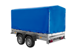 Dvounápravový přívěs 264x125 UNITRAILER GARDEN 264/2 KIPP s rámem H-1100 a modrou plachtou