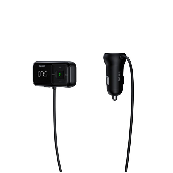 FM vysílač BASEUS T typu S-16 bluetooth 5.0 MP3 + autonabíječka 2x USB