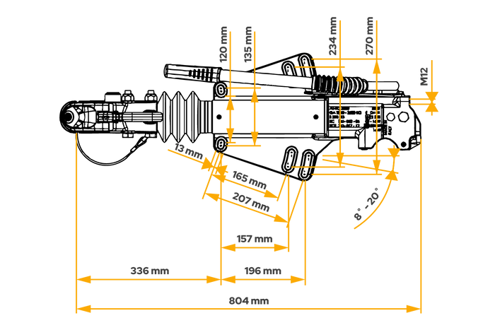 Nájezdové zařízení AL-KO UN3500 s tažným zařízením AK351 pro přívěs o hmotnosti 3500 kg s ojí typu V