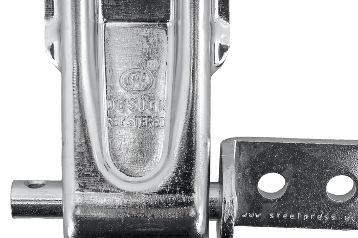 Boční pant s úchytkou STEELPRESS ZW-01.270A+UZ-01B kompletní montáž na bok přívěsu