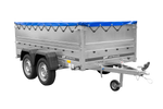 Dvounápravový přívěs 264x125 UNITRAILER GARDEN 264/2 KIPP s bočnicemi BIS a modrým krytem