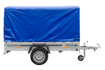 Přívěs pro auto 230x125 UNITRAILER GARDEN 230 KIPP s rámem H-1100 a modrým krytem