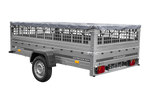 Lehký přívěs 264x150 UNITRAILER GARDEN 265 KIPP s bočnicemi z pletiva, rámem H-0 a šedým krytem