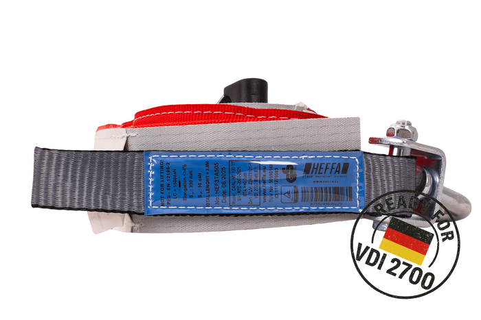 Sada čtyř přepravních pásů pro přívěsy HEFFA CARLINE 130, pásy pro zajištění kol 2,8 m/35 mm/3 t VDI 2700