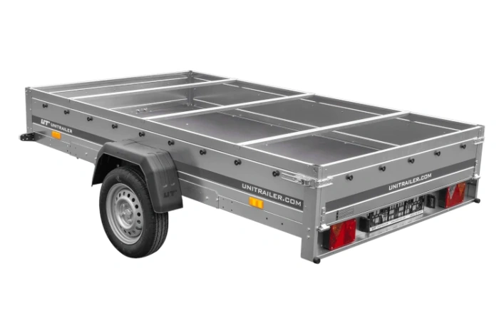Jednonápravový přívěs na pružinách 264x150 UNITRAILER GARDEN 265/R KIPP s rámem H-0 a šedým krytem