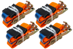 Sada čtyř tříbodových přepravních pásů s napínačem pro přívěs UNITRAILER 3m/50mm/4t oranžová