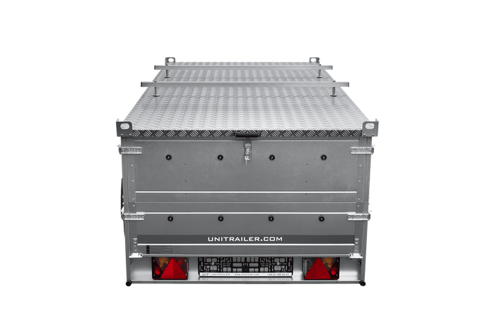 Jednonápravový přívěs na pružinách 264x125 UNITRAILER GARDEN 264/R KIPP s bočnicemi BIS a hliníkovou plachtou