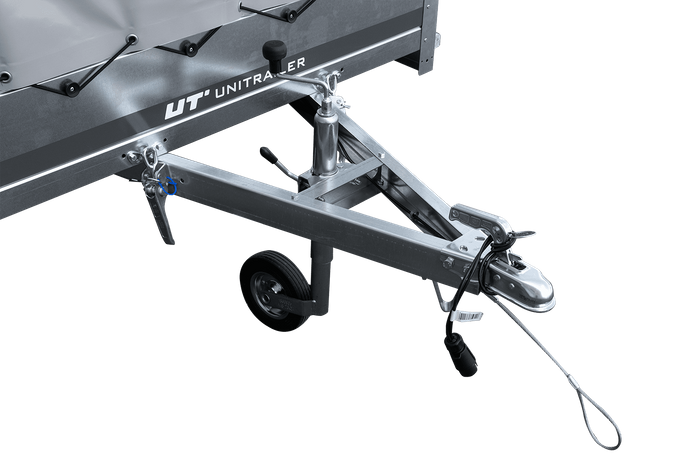 Přívěs pro auto 264x125 UNITRAILER GARDEN 264 KIPP s rámem H-1100 a šedou plachtou