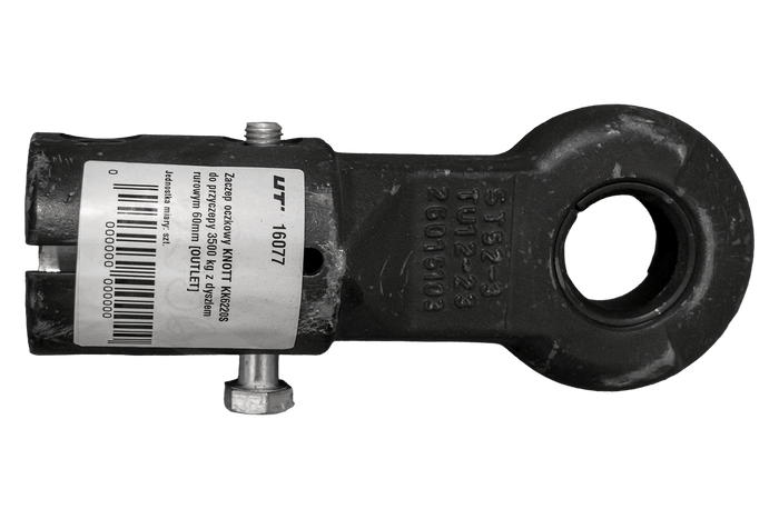 Tažné zařízení OUTLET KNOTT KK6220S s okem pro přívěs o hmotnosti 3500 kg s trubkovou ojí o průměru 60 mm