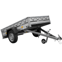 Jednonápravový přívěs s hliníkovými bočnicemi 200x125 Unitrailer Garden 201 KIPP ALU s rámem H-0 a šedým krytem