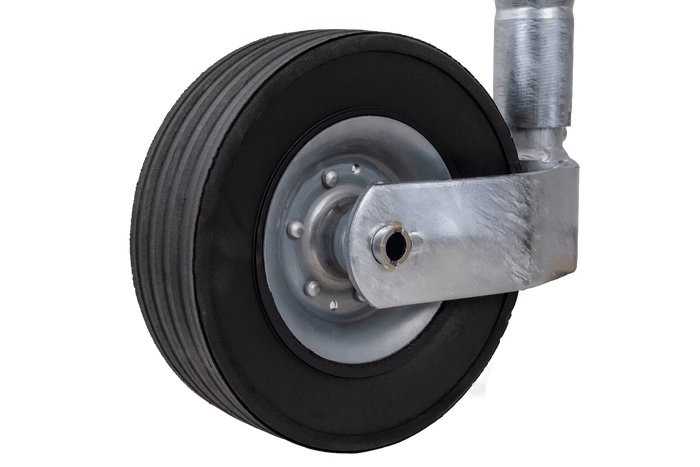 Oporné kolo KNOTT TK48, vlnitá trubka, 300 kg, 48 mm, 700–940 mm