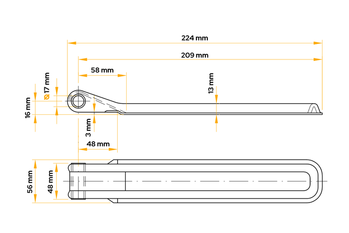 WINTERHOFF BSCH 10-17-220 boční pant pro montáž na bok přívěsu
