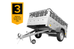 Přívěs za auto 200x125 UNITRAILER GARDEN 201 KIPP s pletivovými bočnicemi, rámem H-0 a šedým krytem