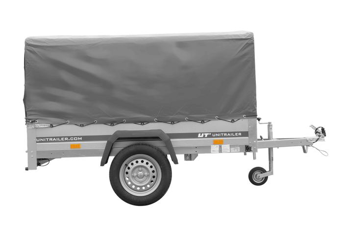 Jednonápravový přívěs 200x125 UNITRAILER GARDEN 201 KIPP s rámem H-800 a šedým krytem